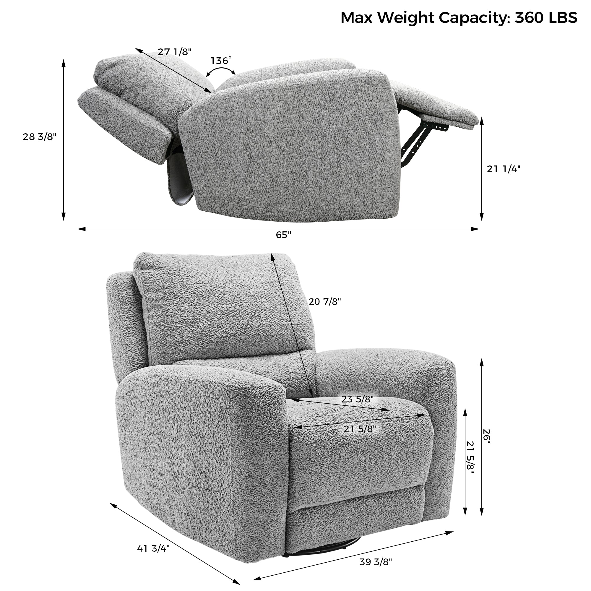 Mona, Electric Rocking Swivel Recliner