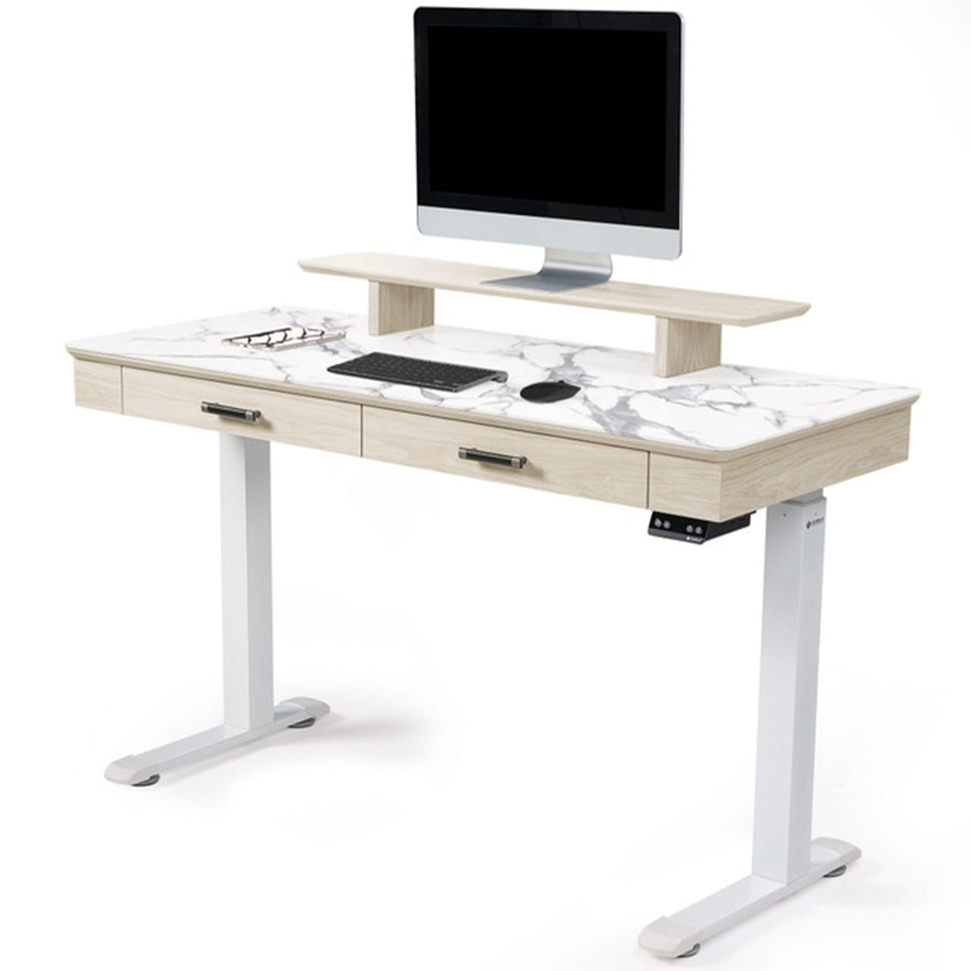 George, 55x23 Slate Standing Desk, Artificial Marble Desktop