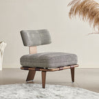 Hounds tooth Accent Gray Lounge Chair