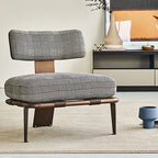 Hounds tooth Accent Gray Lounge Chair