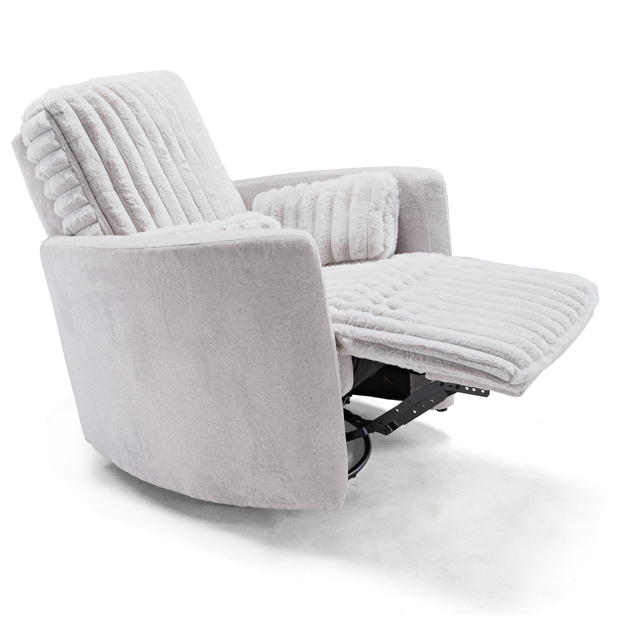 Lucia, White Swivel Glider Manual Recliner