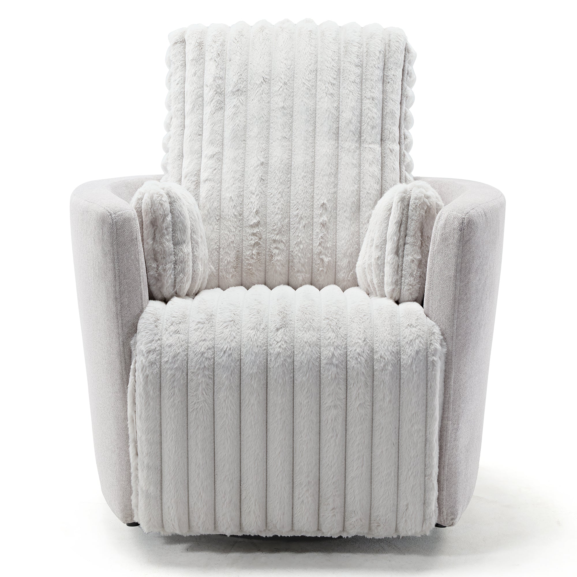 Lucia, White Swivel Glider Manual Recliner