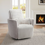 Lucia, White Swivel Glider Manual Recliner
