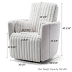 Lucia, White Swivel Glider Manual Recliner