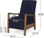 Recliner Chair, Club Recliner, Reclining Sofa, Upholsterd Armchair, Recliner Chair with Adjustable Stitching Backrest, Reading Chair for Living Room, Home Rest, Navy Blue-1
