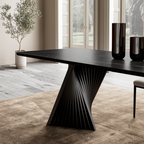 106'' Modern Dining Table with Sintered Stone, Black