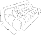 3 Seater Teddy Fleece Boucle Upholstered Loveseat Sofa Clouch Couch, Minimalist Style Marshmallow Deep-Seat Cloud Modular Couch with Thicked Cushions and Decor Pillows for Living Room, Bedroom-1
