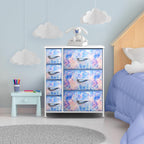 7 Drawer Kids Dresser Tie-Dye Fabric Bins-0