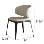Modern Avant-garde Dining Chairs Set of 2, Off-White